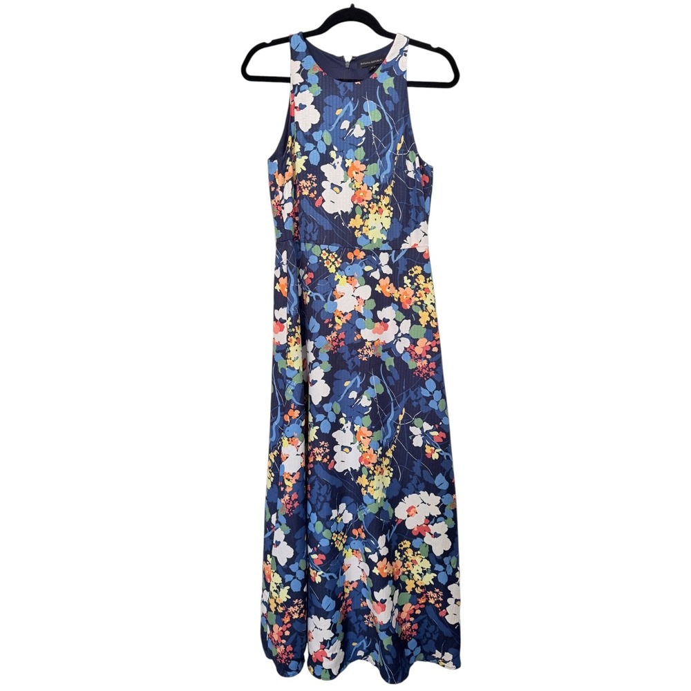 Banana Republic Floral Maxi Dress Navy Blue Sleeveless Size 4